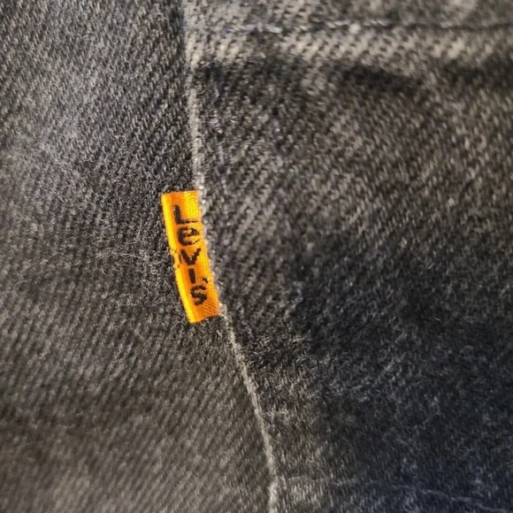 Levis 550 Jeans Men 40 X 34 Black‎ Denim Relaxed Fit Tapered Leg Orange Tab 90s